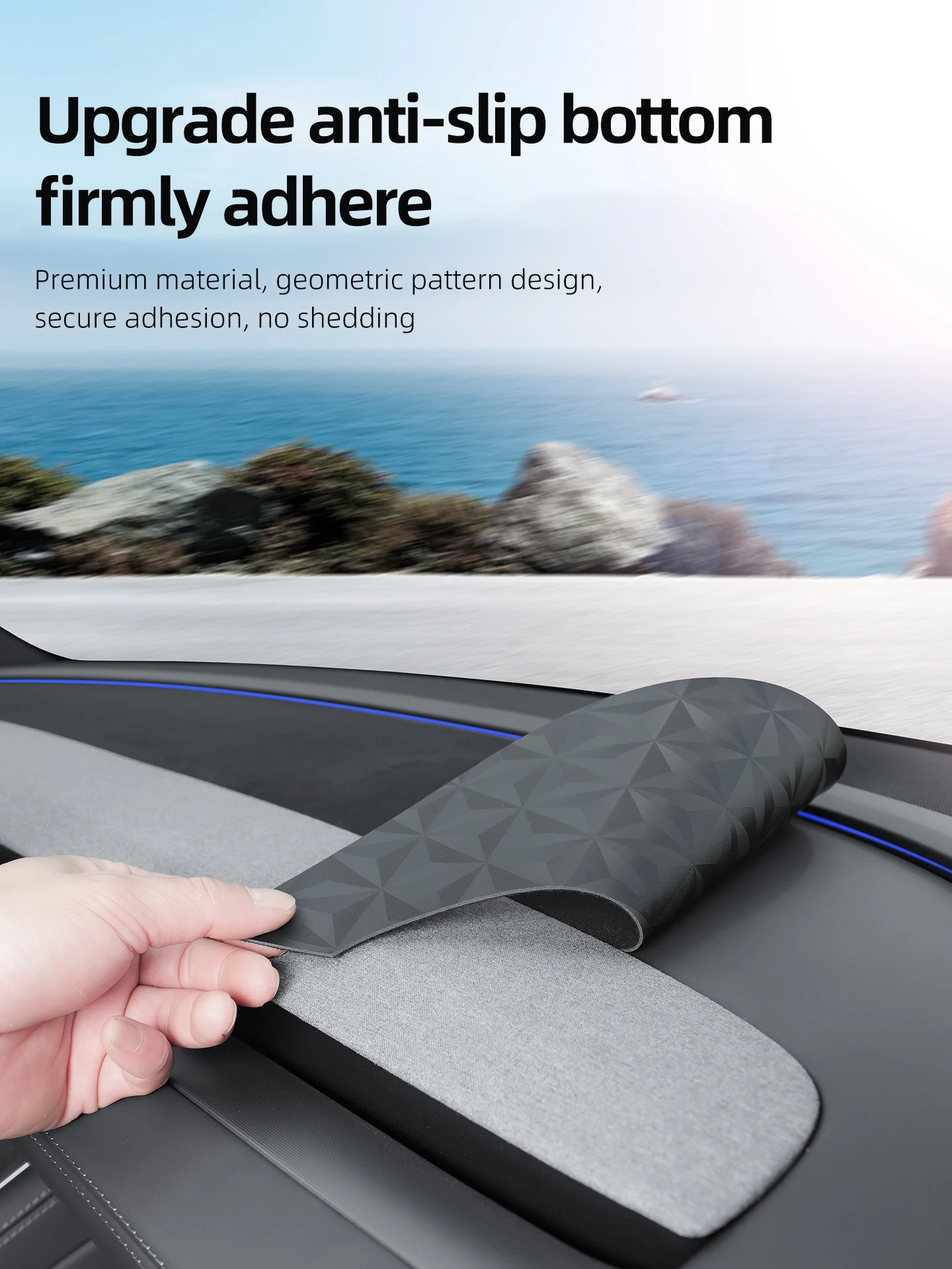 Für Tesla Model YL 6-Sitzer 2026 Armaturenbrett-Abdeckung Wildleder Sonnenschutz Anti-UV Armaturenbrettmatte Rutschfeste Pads Auto-Zubehör – Detail 6