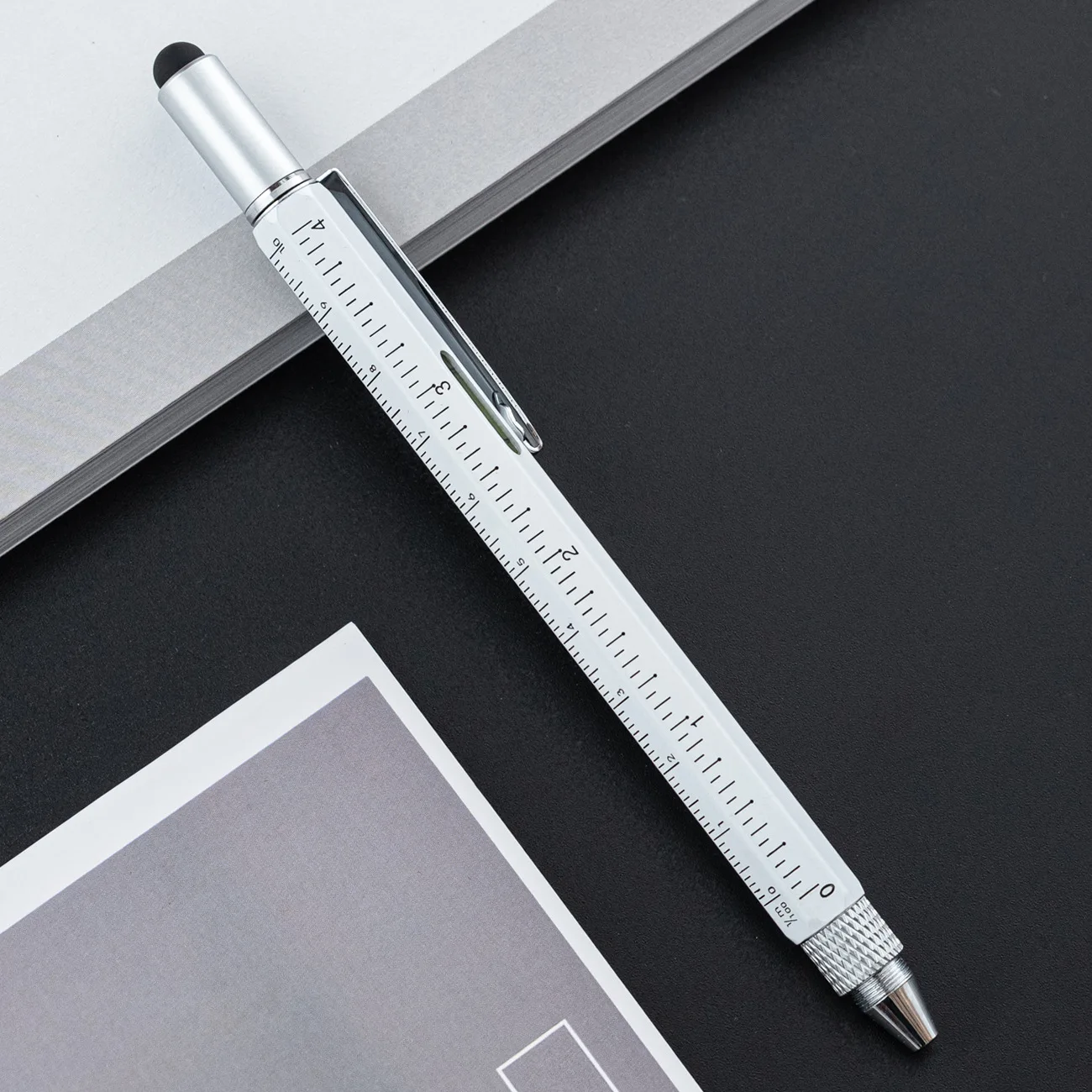 Multifunctional Pen  Measure Technical Ruler 4cm  Metal Ballpoint Pens  Screwdriver Tool  Writing Supplies Office Supplies