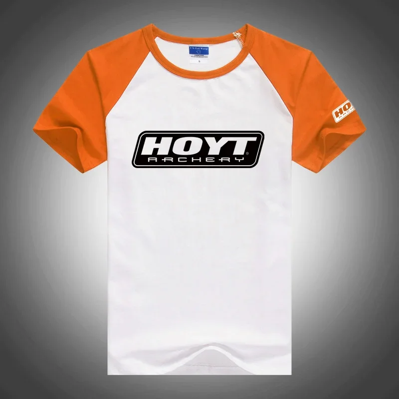 Hoyt Archery 2024 Men's New Patchwork Short Sleeve Spring And Summer High Quality Fashion T-Shirt Simple Style Top