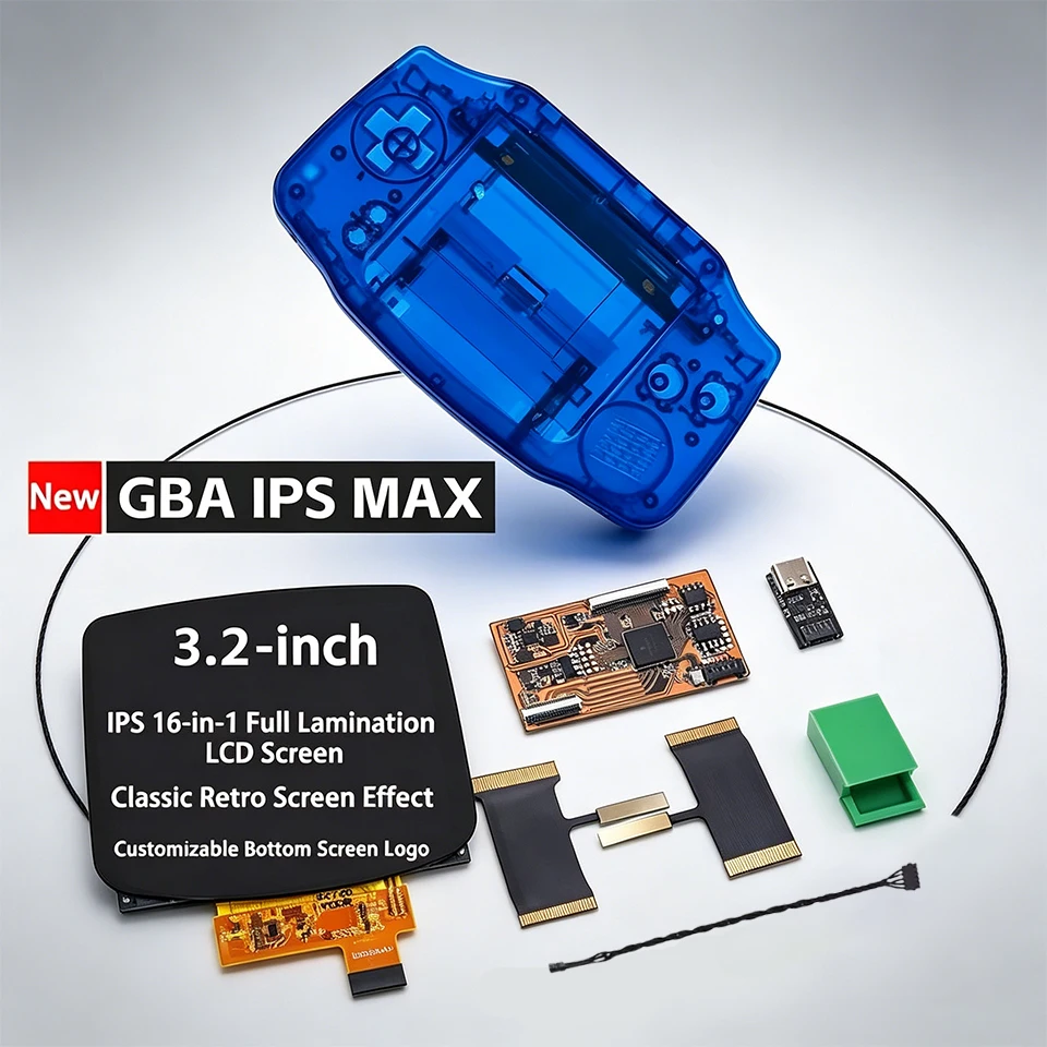 nouveaux-kits-d'ecran-lcd-ips-max-lamine-de-32-pouces-avec-boitier-pour-console-de-jeu-gameboy-advance-gba-personnalisation-du-logo-de-l'ecran