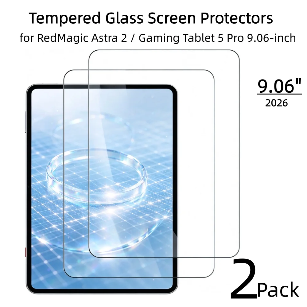 2 Pack Glass Protectors for RedMagic Astra 2 / Gaming Tablet 5 Pro 9.06