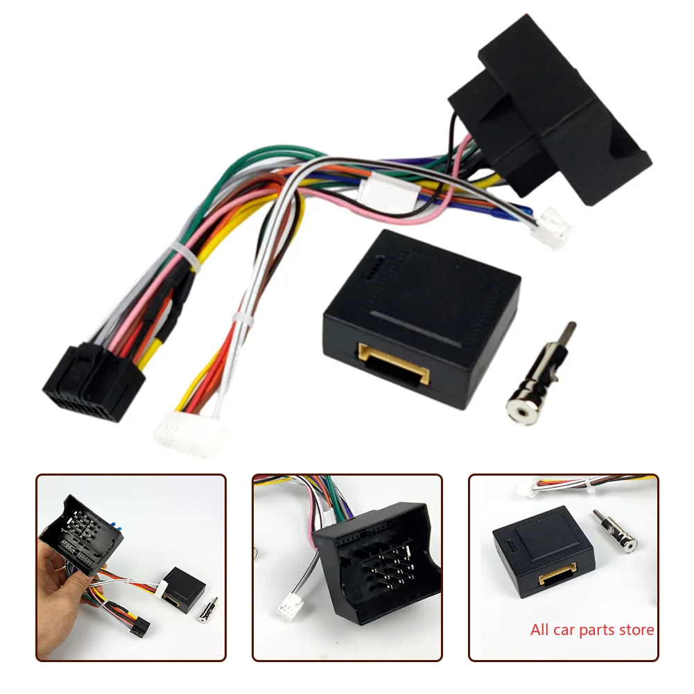 CAN Bus Decoder 16P Wiring Harness For Ford Radio Head Unit Fits Fiesta Focus II C Max Fusion Kuga S Max Transit Replacement