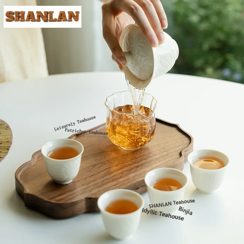 110ml Ding Kiln Yellow Jade Porcelain Lotus Gaiwan Anti-scald Tea Tureen Tea Bowl With Lid Kit Tea Making Cover Bowl Cafes Craft