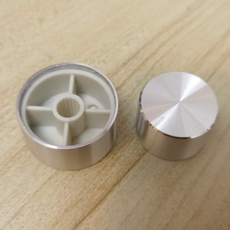High-end Aluminum Alloy Potentiometer Knob Cap Encoder Volume Control Audio Knob for 6mm Shaft Hole Knob ( Knurled Shaft Dia.)