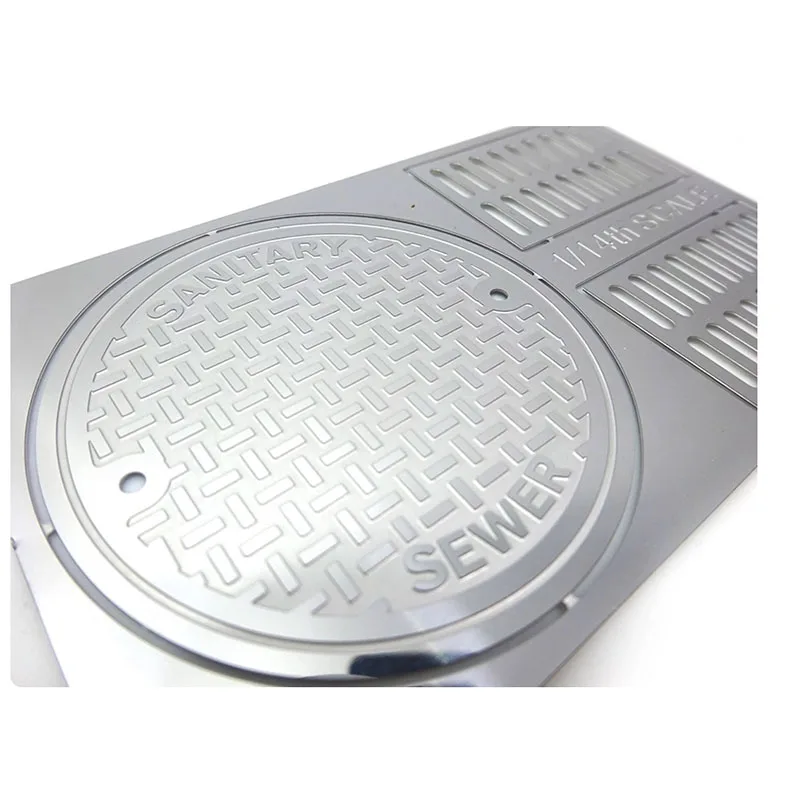Dige Modell 1/14 oder 1/16 Maßstab Modellszene Kanaldeckel und Abflussöffnung Geätzte Metallteile 225 RC Zubehör – Detail 3