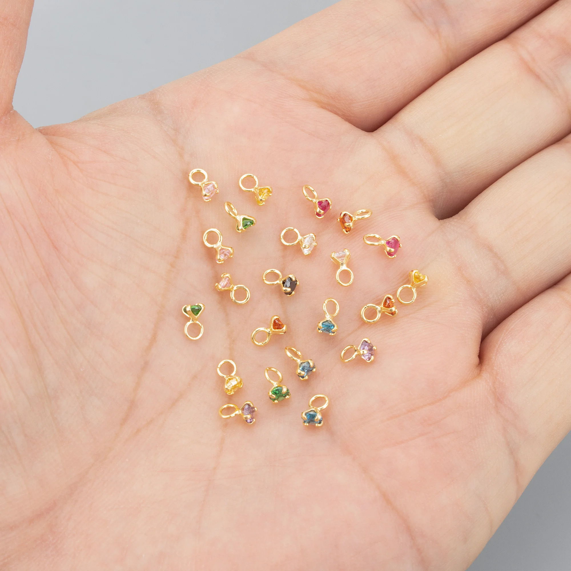 GUFEATHER,20pcs/lot,MH91,jewelry accessories,18k gold rhodium plated,copper,zircons,charms,hand made,jewelry making,diy pendants - view 3