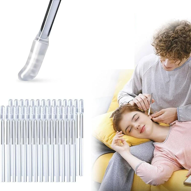 

Многоразовый инструмент для удаления ушной серы - 24 шт. липких ватных палочек для бережной очистки, безопасное средство для удаления ушной серы для детей и взрослых