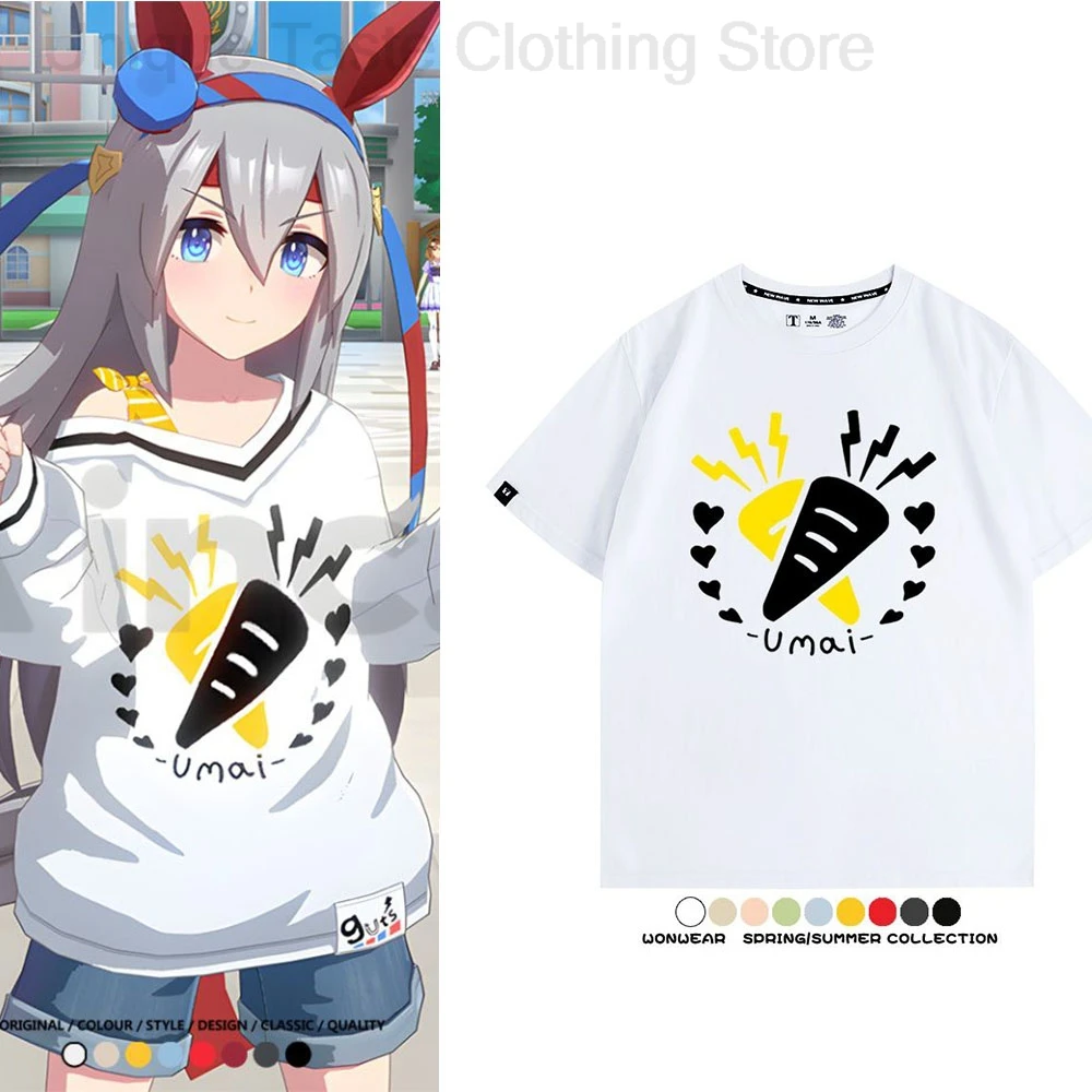 Anime Pretty Derby t shirt Tamamo Cross‌ same Cartoon cute print t-shirt Harajuku fashion Nijigen tops Cotton Short sleeve tee