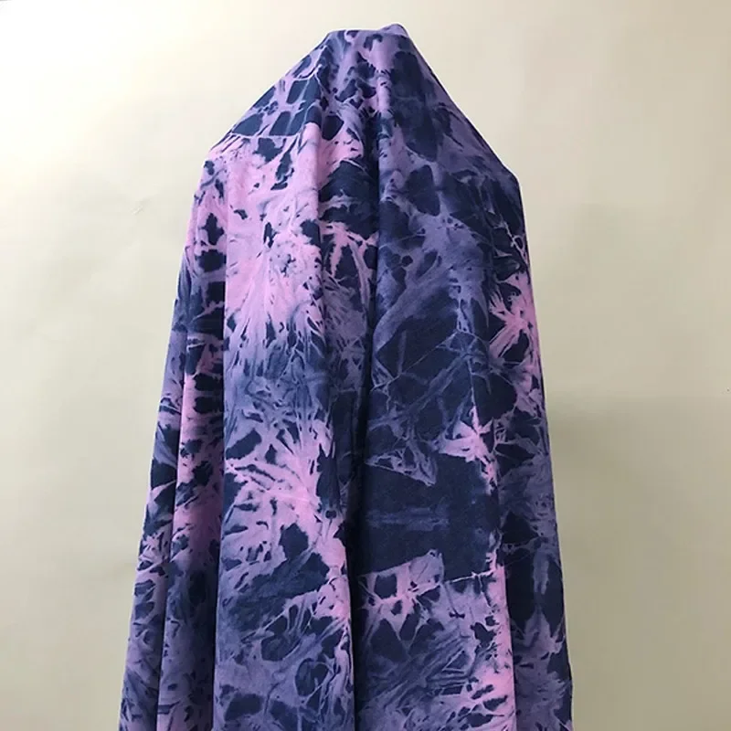 50X170CM Washed Tie-Dyed Denim Fabric Sewing Thickened Cotton Cloth for Coats Washed Clothing Colorful Designer Material