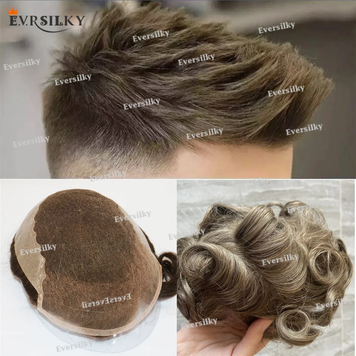 Q6 Breathable Men Toupee Light blonde black durable natural hairline Brown Swiss lace & PU bleached buckle Capillary Prosthesis