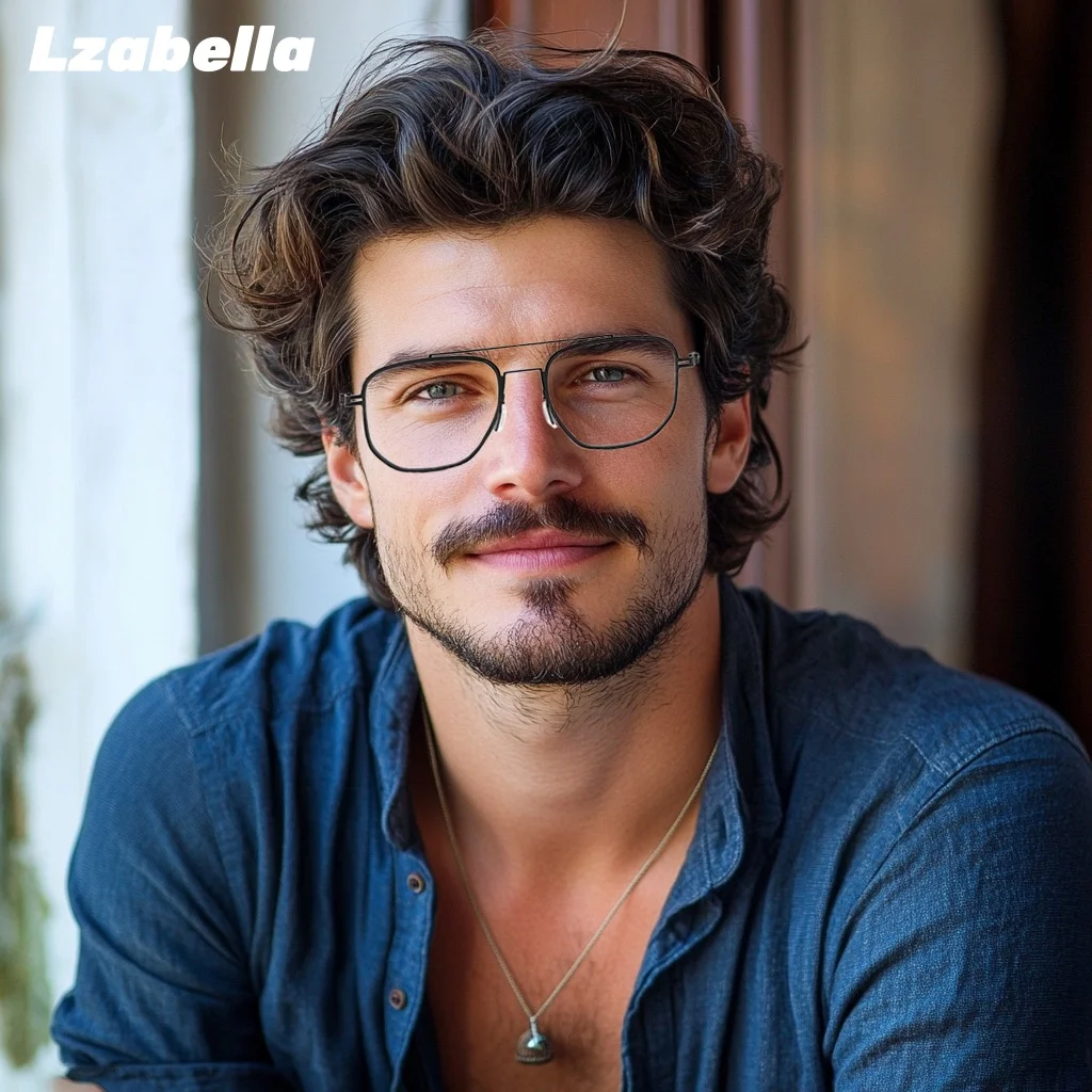 

Lzabella 2025 New Men's Frame Ultra Light Casual Glasses Frame Double Beam Trendy Men's Prescription Eyeglasses 2009