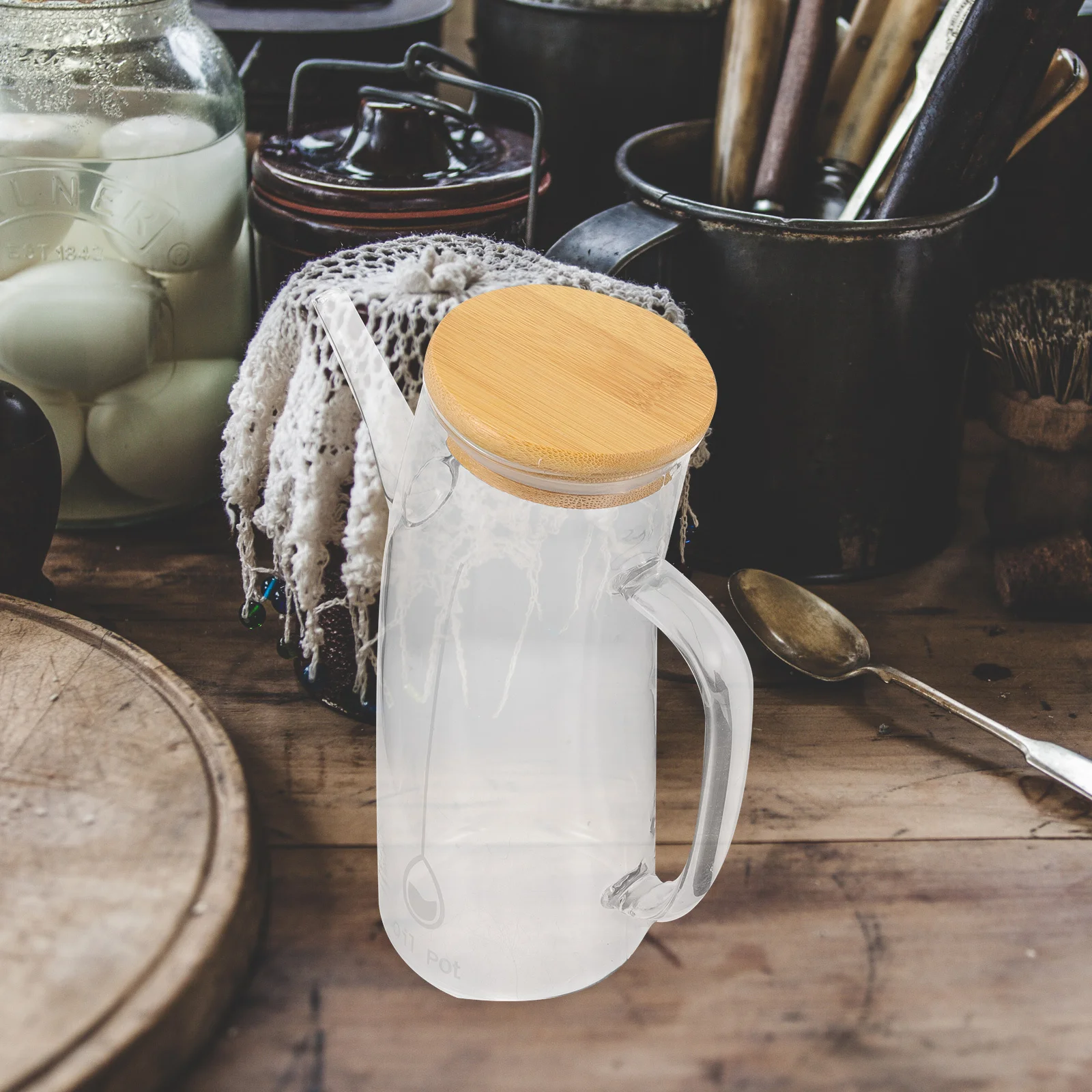 

Oil Pitcher with Spout Glass Oiler Bottle Dispensing Sprayer Dispenser Container Silica Gel Olive