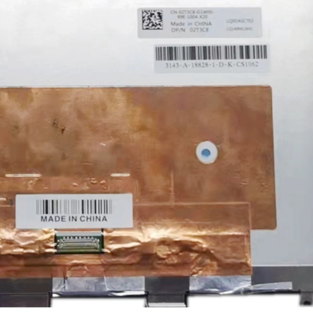 LQ140M1JX41 LQ0DASC701 LCD Screen DP/N 02T3C8 For Dell Inspirion 7490 NON-TOUCH
