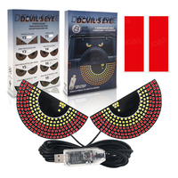 Devil Eye Car Windshield Light Car Front and Rear Window LED Warning Signal Light USB Road Rage Signal Flashing Decorative Light