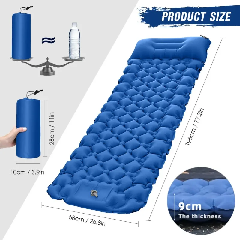 Single Ultralight Sleeping Pad Portable Outdoor Camping Mat Inflatable Air Mattress Hiking Trekking Picnic Sleeping Mat