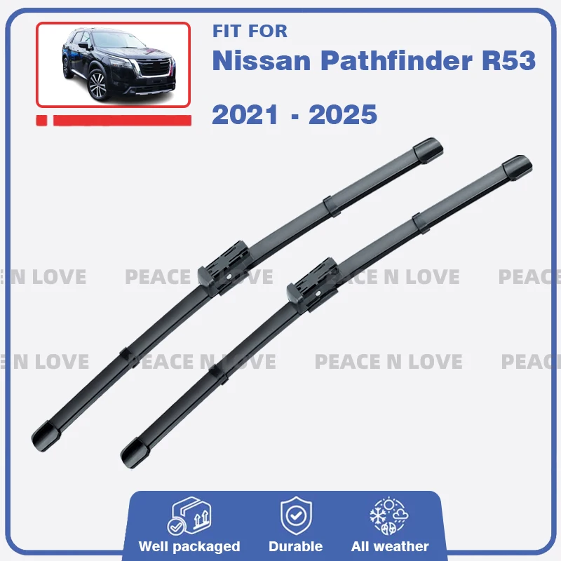 

Front Wiper Blades Set For Nissan Pathfinder R53 2021 - 2025 Windscreen Windshield Window Brushes Car Accessories 2022 2023 2024