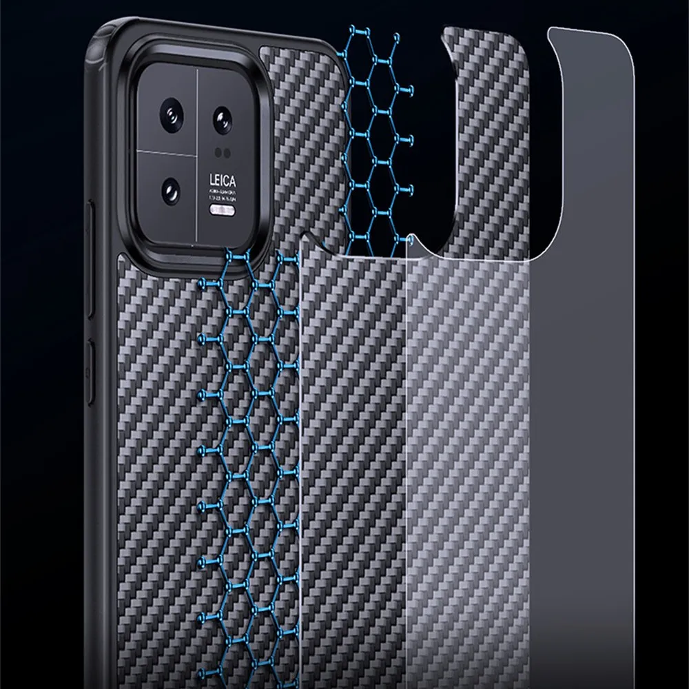 For Xiaomi 13pro Case,Real Aramid Fiber Case Built with Magnetic, Ultra Touch Feel Minimalist for Xiaomi 13