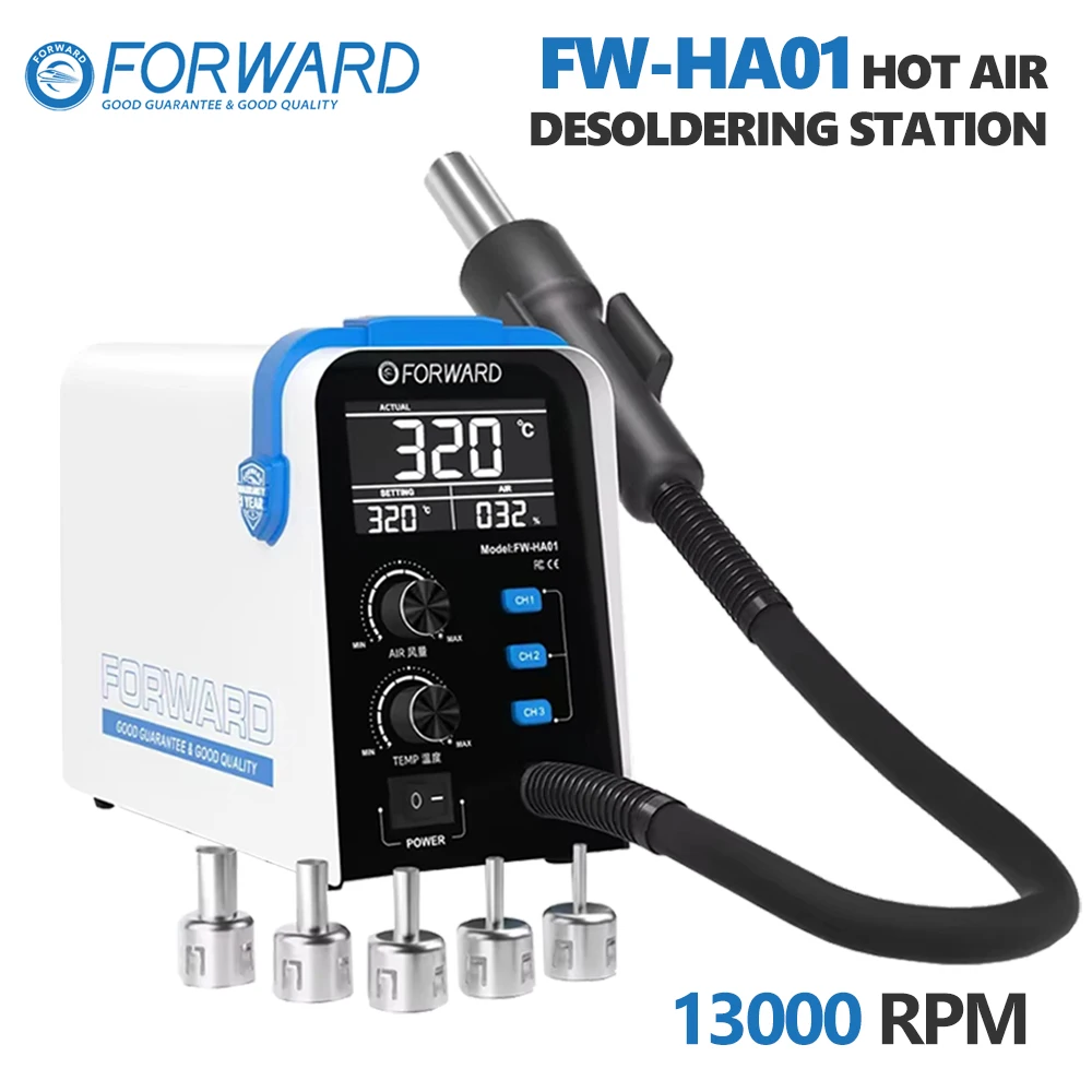 FORWARD FW-HA01 Precision Temperature Control Hot Air Desoldering Station 13000RPM 800W for Mobile Phone Repair Desoldering Tool