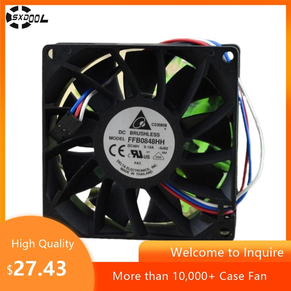 

8025 Fan For Delta FFB0848HH 80x80x25mm 48V 0.1A High-Airflow DC Axial Fan for Server & Inverter Cooling