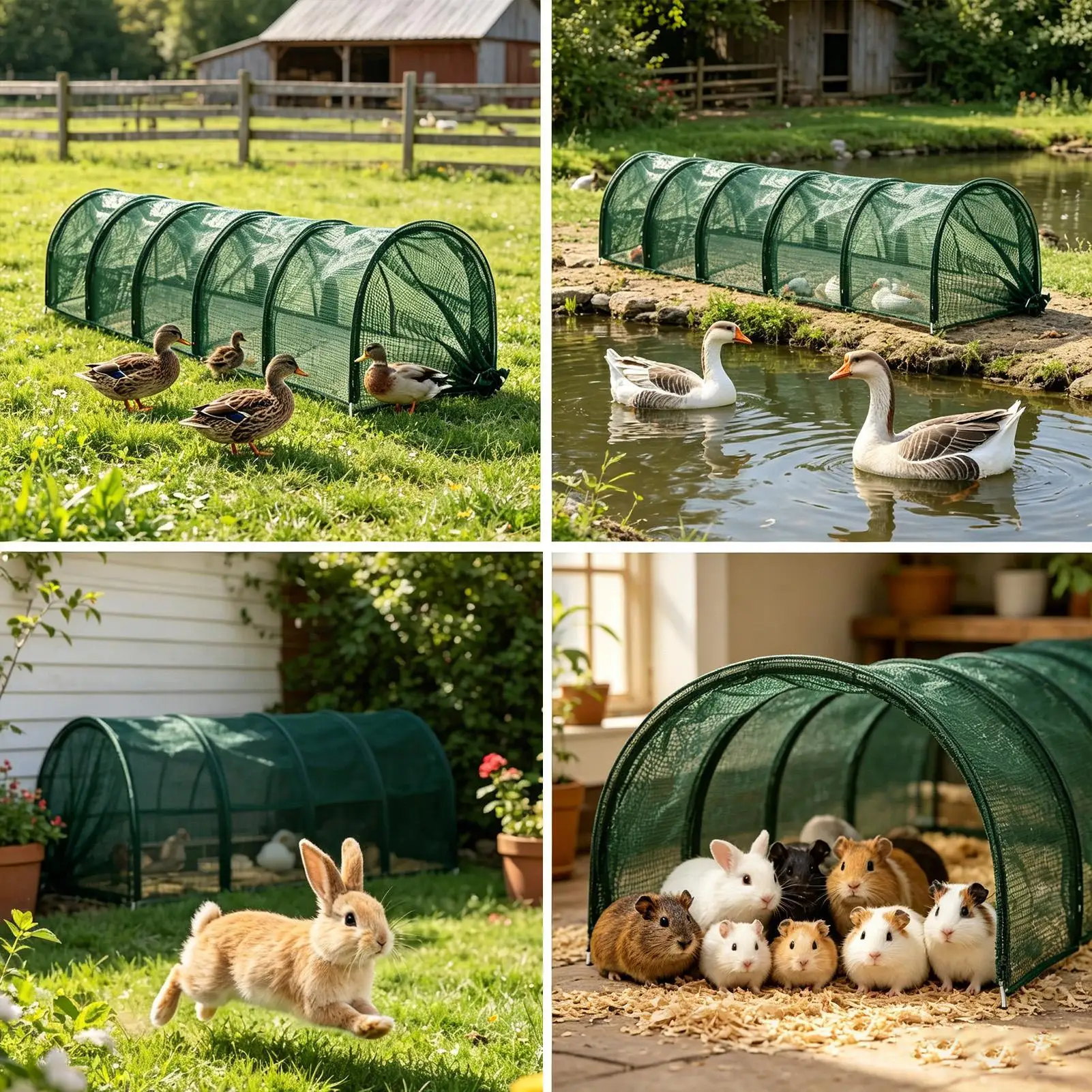 Chicken Tunnel Foldable Long Quick Installation Flexible Yard Outside Chicken Tunnels For Small Pets Ducks Geese Rabbits Chicks