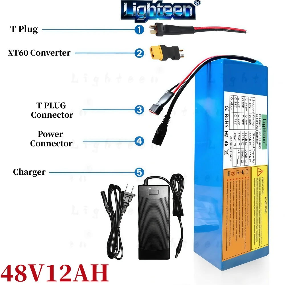 [Factory Direct Store] 36V/48V 20Ah Lithium-ion Battery, equipped with 30A BMS, used to replace 200-1200W motor scooter boards
