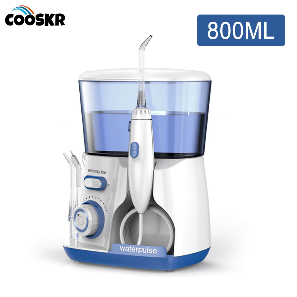 

Electric Water Flosser Oral Irrigator for Teeth Cleaning with 5 Water Jet Tips & 800ML Capacity Water Tank Dental Tartar Removal