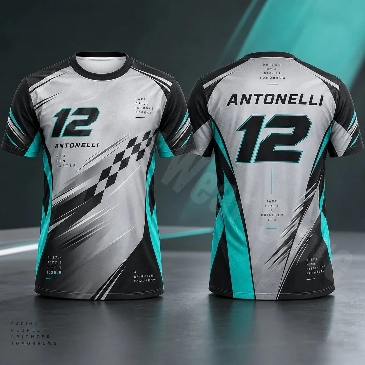 Antonelli 12 Herren-T-Shirt, Sommer-Rennsport-Design, Grafik-T-Shirt, lässige Streetwear, T-Shirt für Motorsport-Fans, Unisex, für Damen und Herren, zum täglichen Tragen. – Detail 10