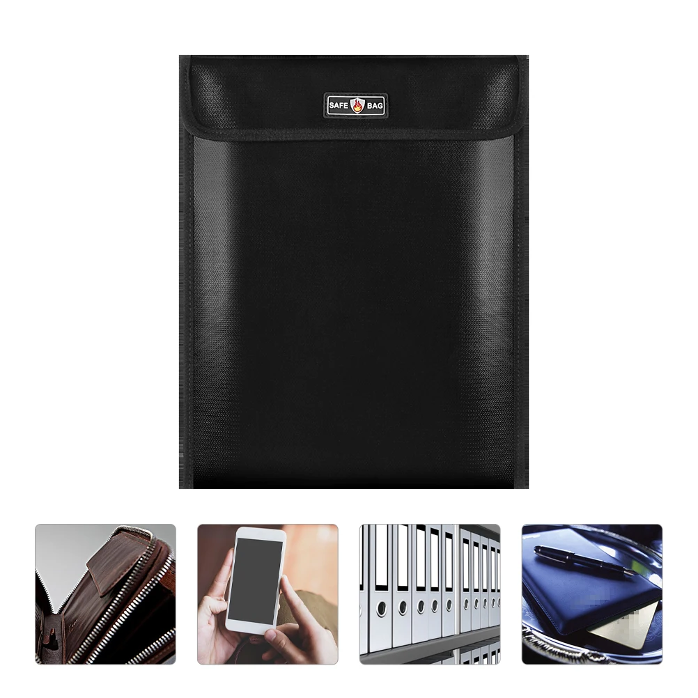 

1Pcs Fireproof File Bag Multifunctional Waterproof Explosionproof Silicone Fiberglass Document Holder Security