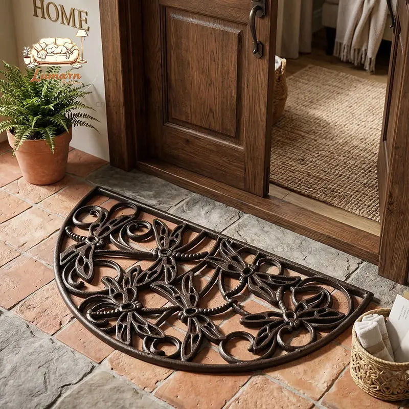Cross-border new products Nordic retro hollow dragonfly floor mat ornament home non-slip mat foyer bathroom garden door mat