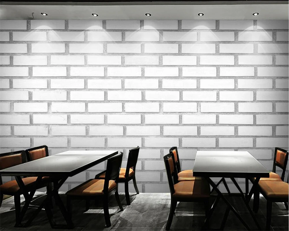 beibehang Custom Modern Bedroom Living Room Decor Painting White Brick Wall Background Wallpaper papel de parede wallpapers