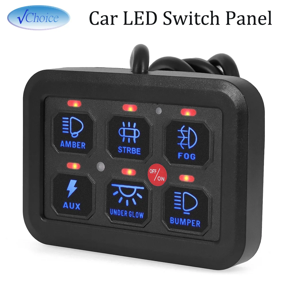 

Для автомобилей 12 В грузовик лодка 6-бандовая релейная система переключатель панель управления контроллер включения-выключения DC12-24V светодиодный переключатель освещения