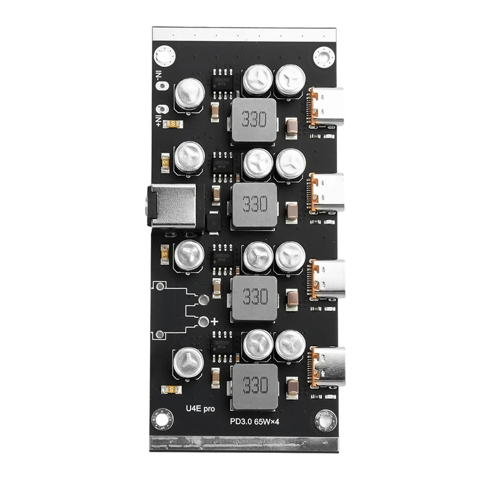 وحدة شحن سريع PD65W واجهة من النوع C تدعم PD3.0/2.0 QC3.0/2.0 FCP AFC شحن سريع رباعي الاتجاه من النوع C + USB A Board