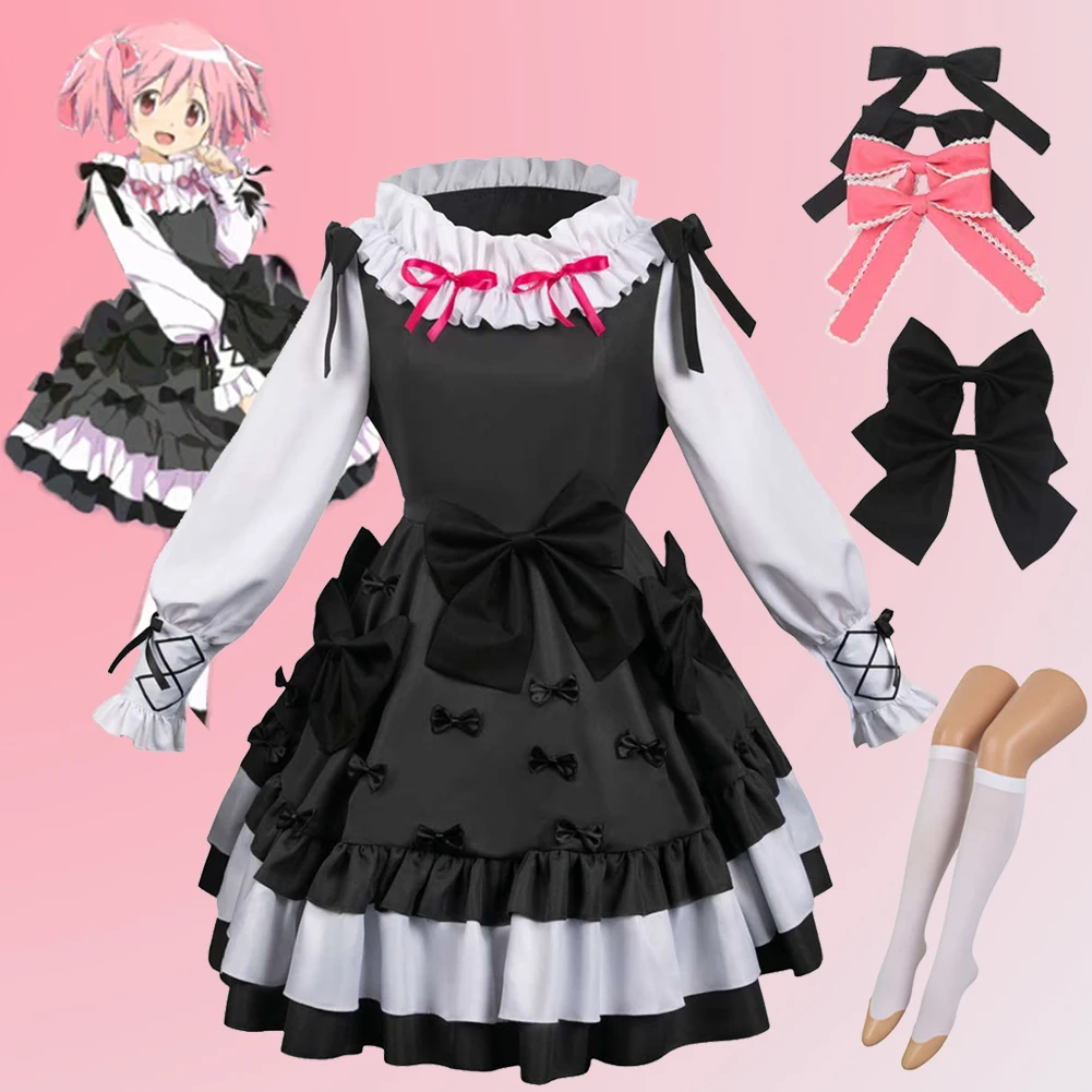 

Kaname Madoka Cosplay Role Play Lolita Dress Anime Puella Magi Cosplay Costume Women Roleplay Fancy Dress Up Party Clothes