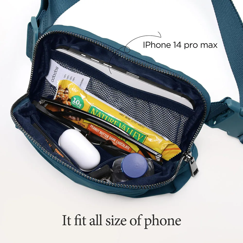 حقيبة خصر للجري متعددة الطبقات متعددة الأغراض بسحاب حقيبة صدر للسفر في الهواء الطلق