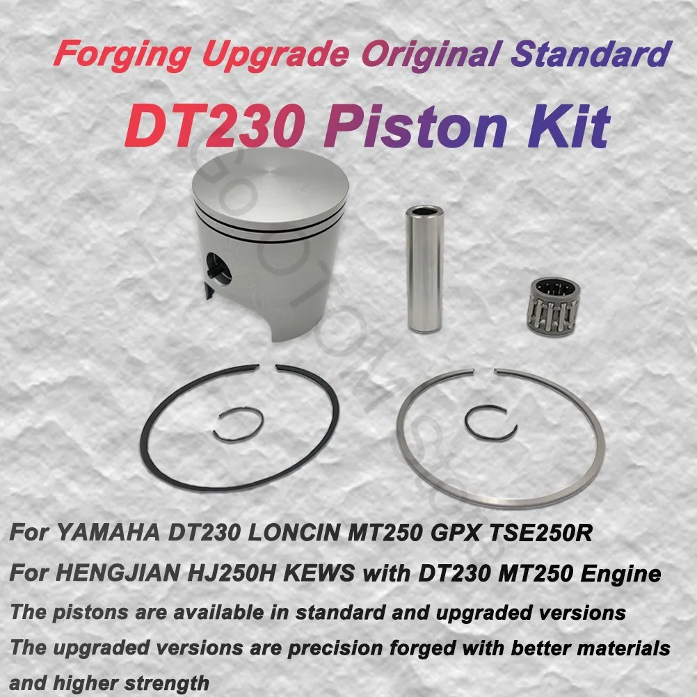 

OTOM DT230 MT250 Motorcycle Forged Upgraded Piston Piston Pin Ring Bearing For YAMAHA LONCIN GPX TSE250 HENGJIAN KEWS KAYO Parts
