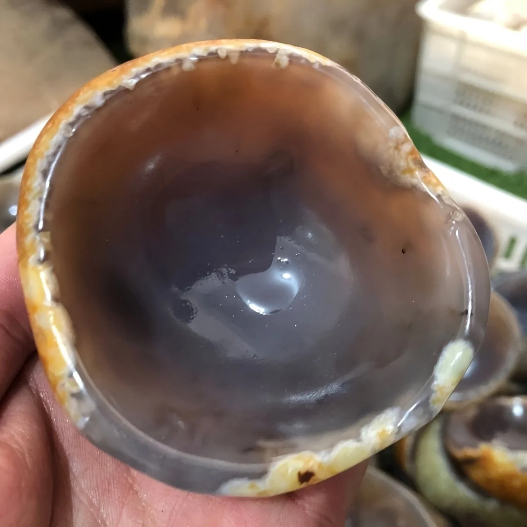 1PC Natural Crystal Agate Bowl Crystal Bowl Free-Form Gem Crafts - Tableware Wine Set Minerals Spiritual Reiki, Home Decor, Roo