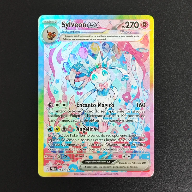 PTCG Brasile Portoghese Scarlet & Violet Evoluzioni Prismatiche Umbreon Sylveon Leafeon EEVEE EX Gioco Collezione di Carte Proxy Toy