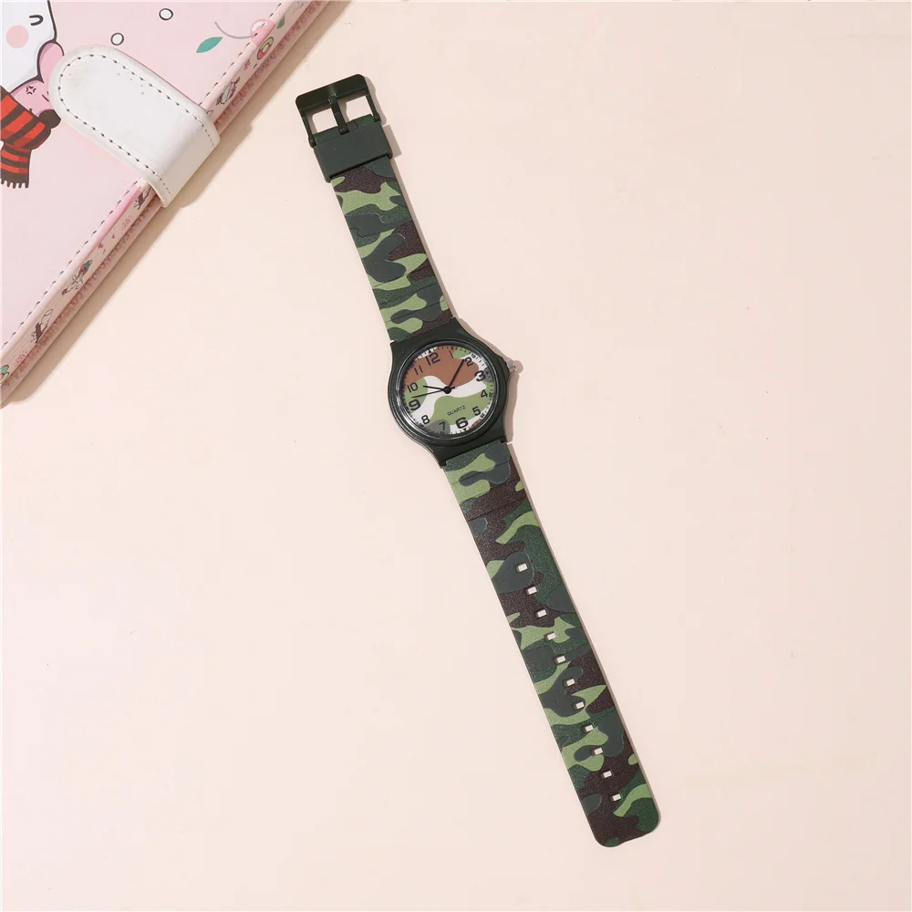 fashion camouflage band quartz boys and girls students wrist watch