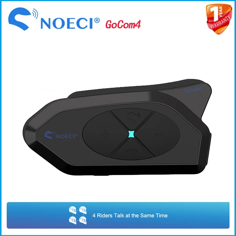 NOECI GOCOM4 Motorcycle Intercom Helmet Bluetooth Headset Music Sharing BT5.1 Interphone For 4 Riders 1500M Talking FM IP65