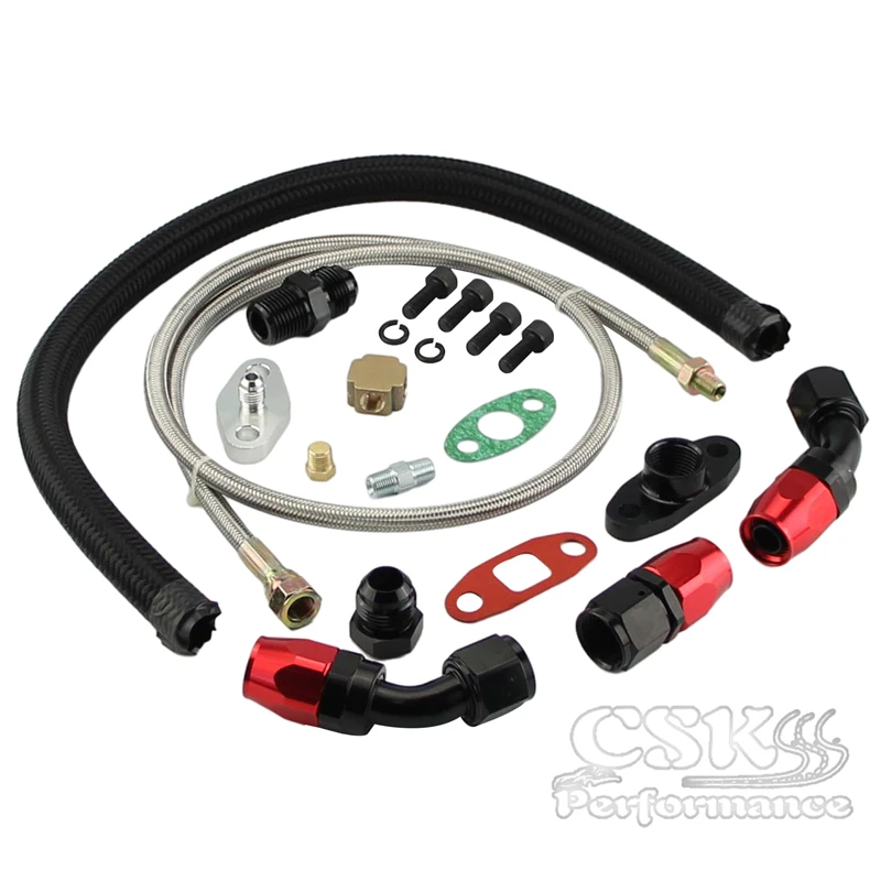 

T3 T4 T3/T4 T70 T66 T04E Turbo Oil Feed Line Oil Return Line Oil Drain Line Kit