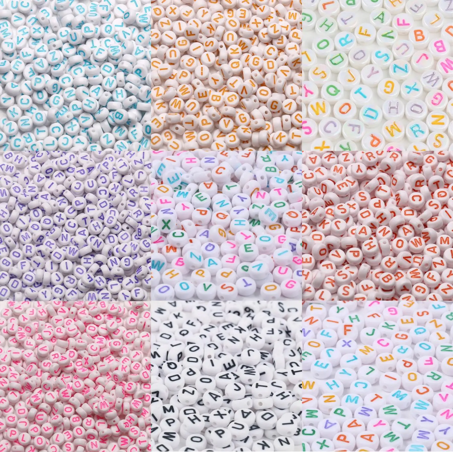Mix Farben Acryl Buchstaben Perlen Roundelle Lose Spacer Perlen Alphabet DIY Schmuck Machen Armband Halskette Schlüsselbund Telefon Charme