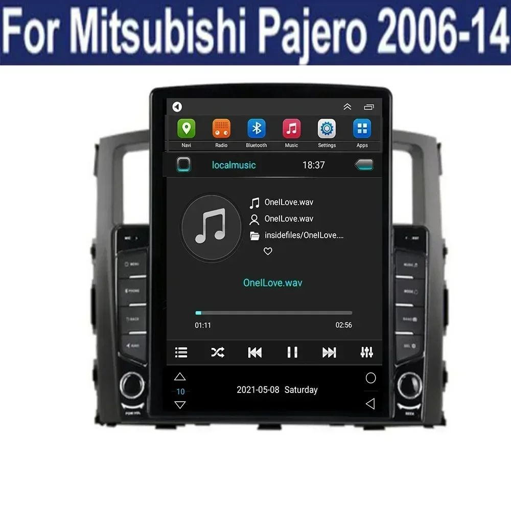 9.7 "Android 13 Voor Mitsubishi Pajero 93/V97 2007 2008-2019 Tesla Type Autoradio Multimedia Video speler Navigatie GPS RDS