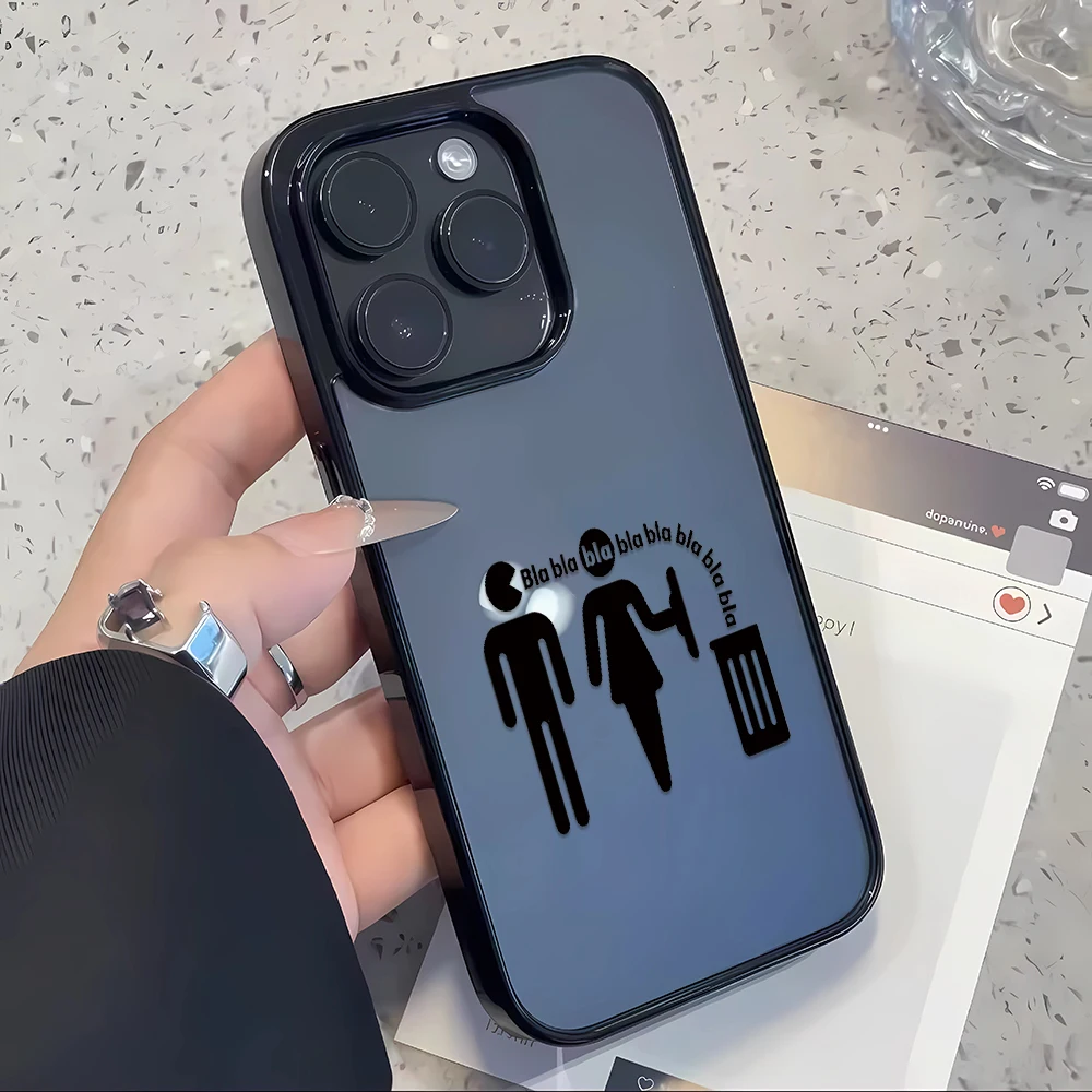 Coque de téléphone amusante, minimaliste, unisexe, unique, douce et artistique en TPU souple pour iPhone Max Pro 11 Air 13 16 12 Best 17 15 Plus 14