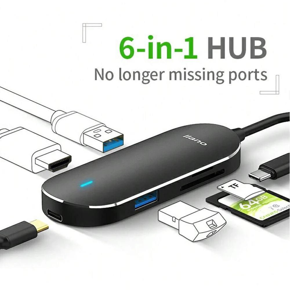

Док-станции Llano Type-C USB-концентратор Конвертер USB-C в HDMI с функцией зарядки PD