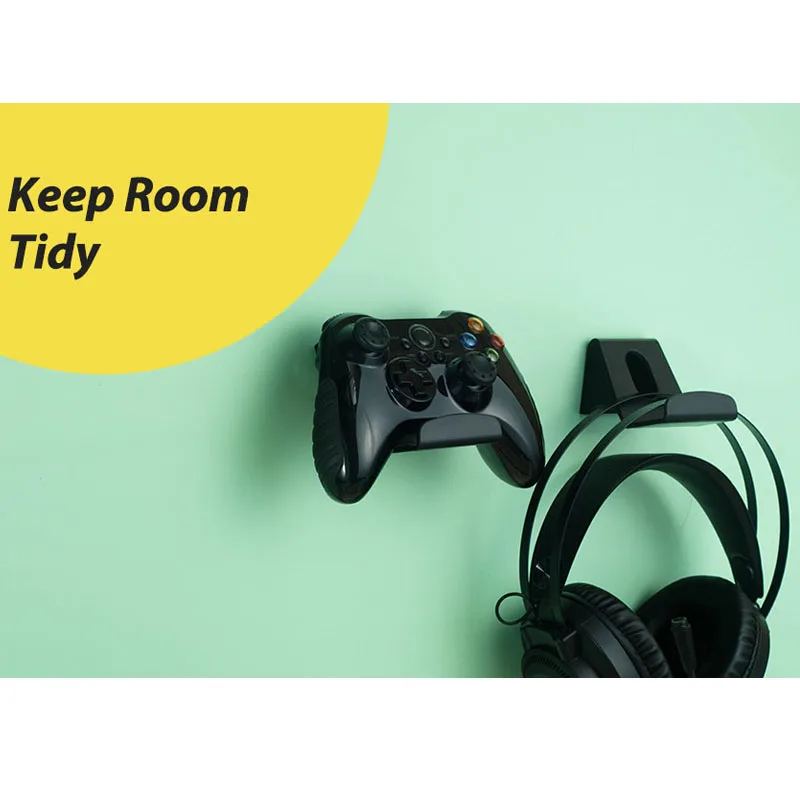 2 Pack for Xbox Controller Holder Wall Mount & Headset Wall Mount for Video Game Xbox One/PS3/PS4/PS5/Switch Pro/Xbox Series S/X