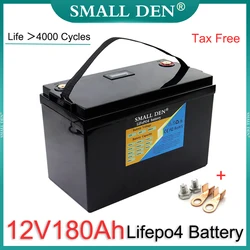 New 12V 180Ah Lifepo4 Battery Pack 1200W motor High Power Built-in BMS For 12.8v Electric boat RV Inverter Solar Outdoor Camping