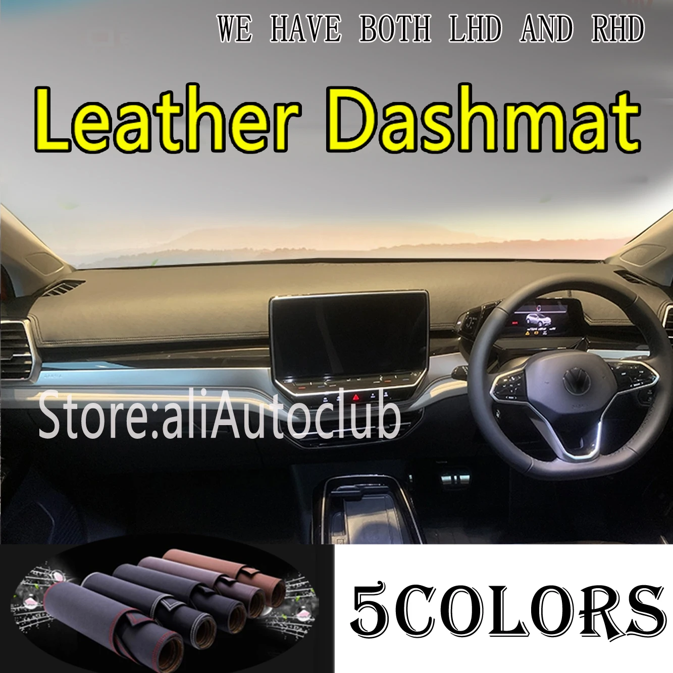 

PU Leather Dashmat Suede Dashboard Cover Pad Dash Mat Carpet Accessories For Volkswagen VW ID6 ID.6 CROZZ PRO EV 2021 2022 2023