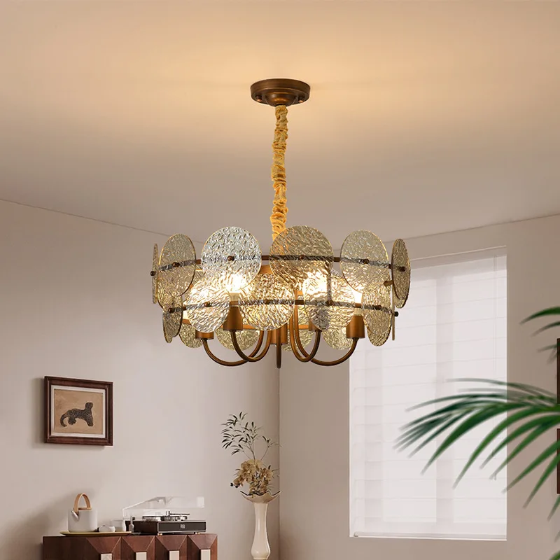

Medieval style bedroom chandelier American retro dining room light Nanyang style new Chinese style living room chandelier