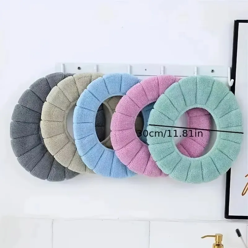 الشتاء سميكة أفخم غطاء مقعد المرحاض وسادة مقعد دافئة عالمية للمرحاض الحمام المرحاض حلقة حامي وسادة مقعد المرحاض الناعمة