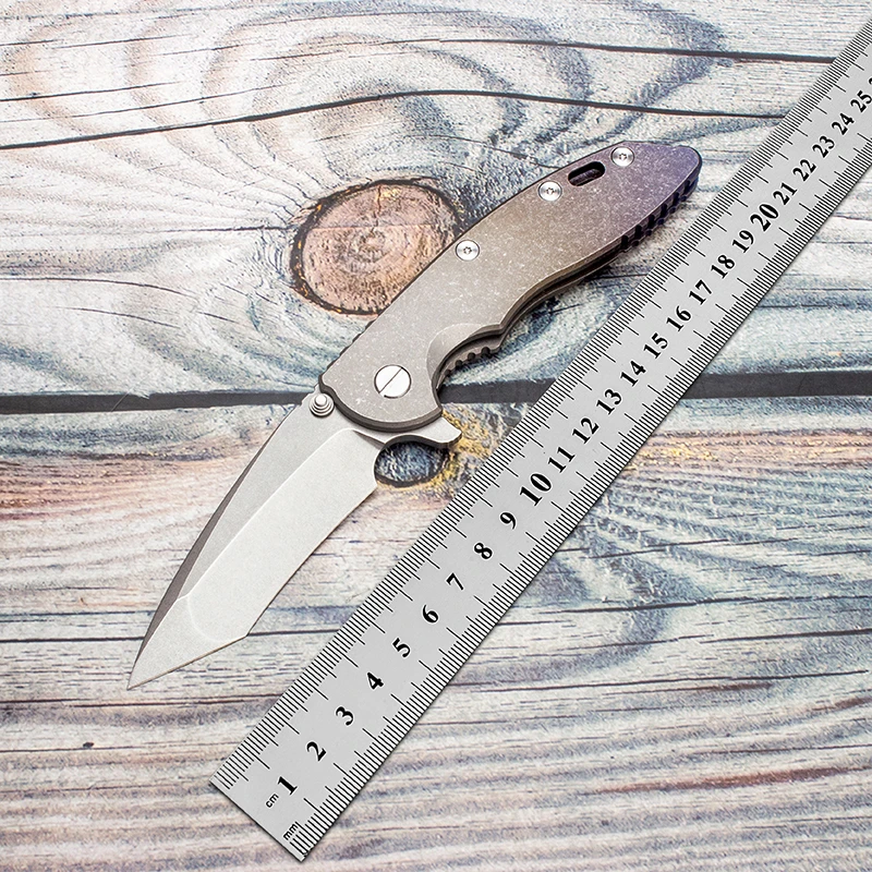 

Custom Folding Knife Hinderer XM-18 Pocket EDC 100% CPM 20CV Blade Colored Full Titanium Handle Outdoor Survival Tools EVIL EYES